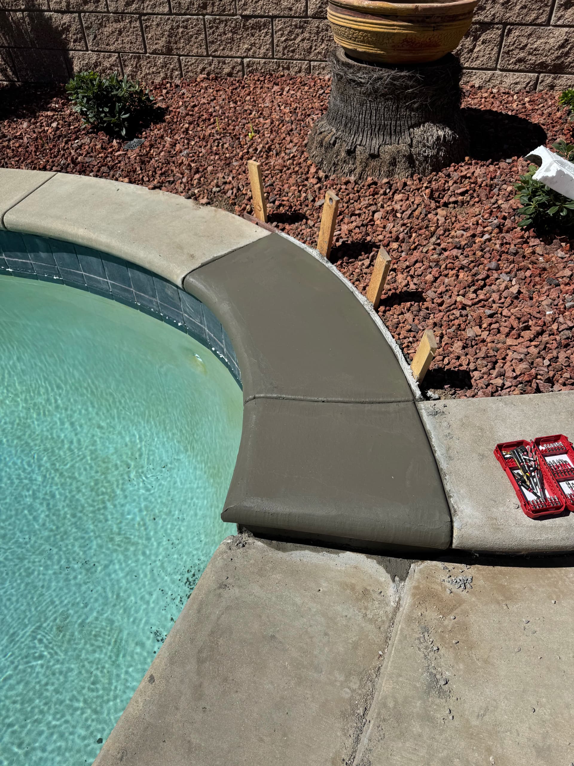 Gallery photos for Drainage Fix, New Walkway, Pool Coping Repair and Desert Landscaping: Image #2